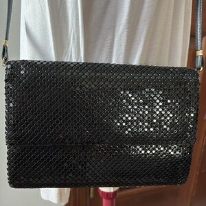 Whiting & Davis Clutch  Shoulder bag  evening  Dressy Holiday sparkle dot Black